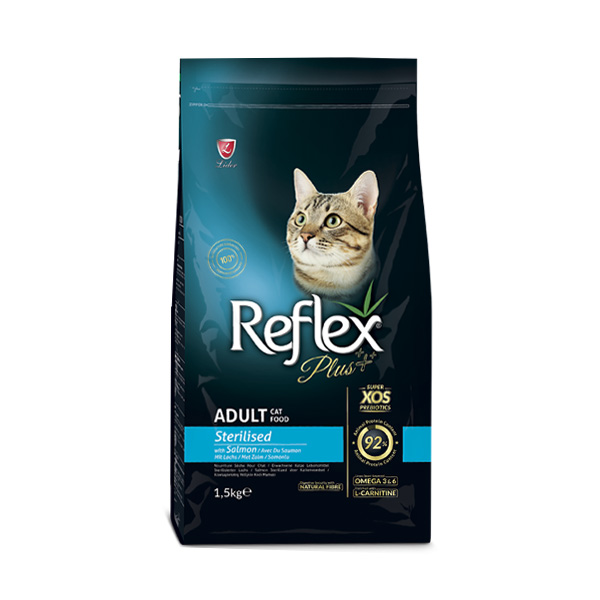 غذای خشک گربه عقیم شده رفلکس پلاس سالمون 1.5 کیلویی